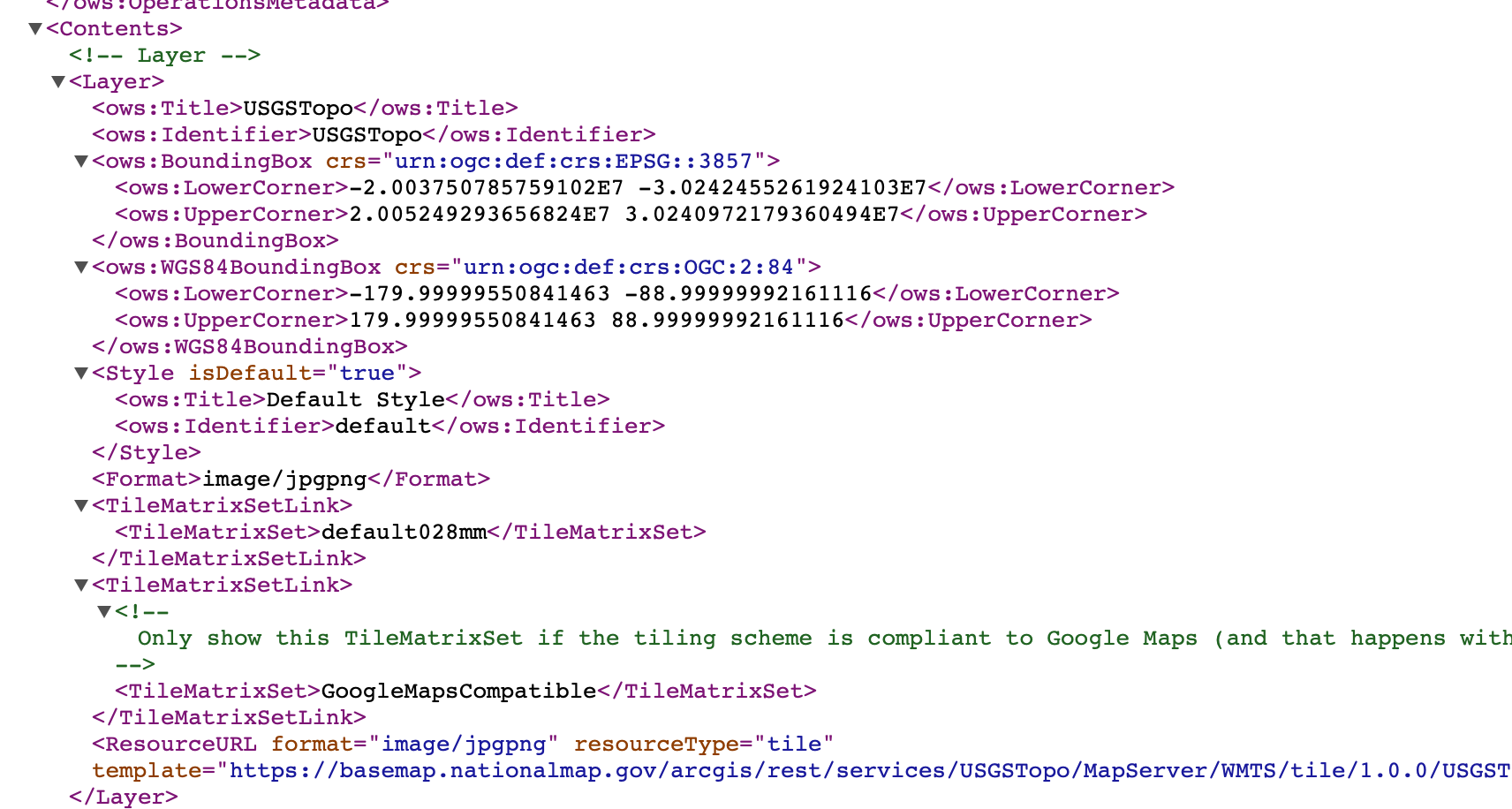 WMTS xml